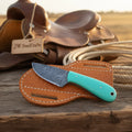Cowboy Skinner Knife with Turquoise Resin Handle