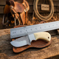 Handmade Ranch Rasp Steel Skinner Knife – High Carbon File Steel Blade with Crossdraw Leather Sheath