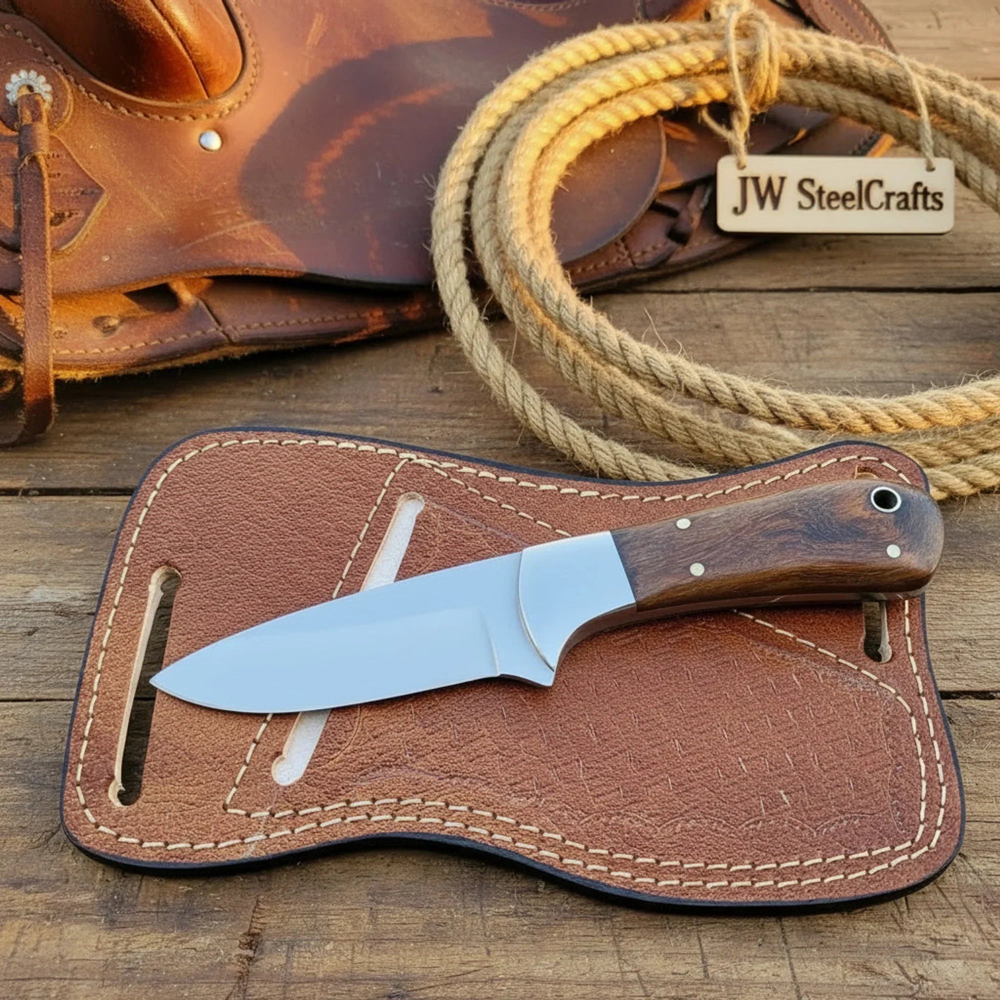 Cowboy Skinner Knife 6.5" Rosewood Handle