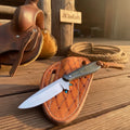Custom Drop-Point Skinner Knife with High Polish Carbon Steel Blade