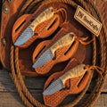 Farrier Rasp Cowboy Knife Set with Ram Horn Handles