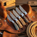 Buckaroo Knife Set with Multi Color Pinecone Handles