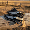Staghorn Cowboy Knife Set with Steel Bolsters