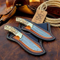Pinecone Cowboy Knife Set with Damascus Steel Blades