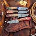 Pinecone Skinning Knife Set with Multi Color Handles