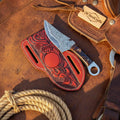 Ring Tail Skinner Knife with Copper Damascus Blade
