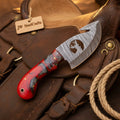 Deer Cutout Gut Hook Knife with Damascus Blade & Resin Handle