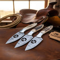 Handmade Damascus Steel Knife Set of 3 with Stag Horn Handle