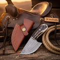 Stag Antler Cleaver Skinner Knife for Field Dressing and Camp Use