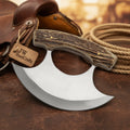 Stag Handle Bering Ulu Knife with High Polish Steel Blade