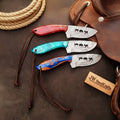 Damascus Hog Hunting Knife Set 3 Full Tang Knives | JW Steelcrafts