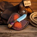 Rasp Steel Resin-Wood Bull Cutter Knife with Cross Draw Sheath
