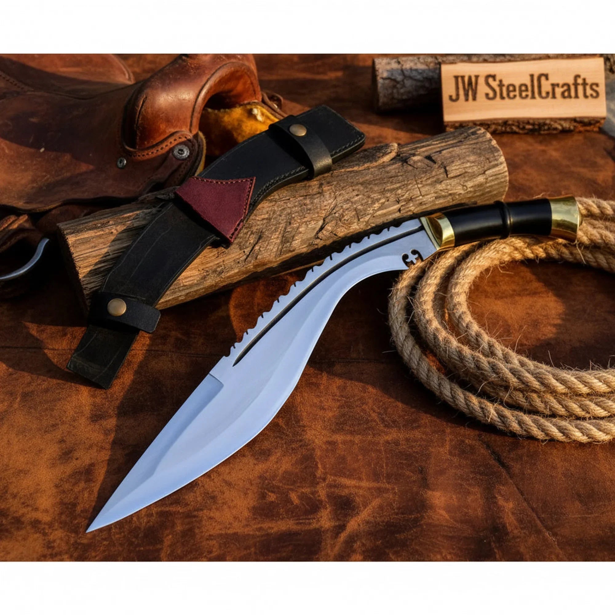Dragon Kukri with Carbon Steel Blade and Black Micarta Handle