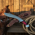 Red Pakkawood Chopping Kukri with Steel Clip Bolster