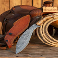 Damascus Kukri Knife 14" Overall Pakka Wood Handle Full Tang Survival Gift