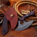 Plumwood Ulu Knife 4" Colored Wood Handle Kitchen Herb Mincer Pizza Cutter