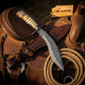Damascus Kukri Bowie Knife 15" Bone Handle