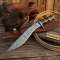 Sawback Kukri knife 16" Pakka Wood Handle Brass Spacer Gurkha Leather Sheath