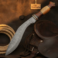 Layered-Steel Rosewood Kukri with Olive Wood Handle