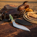 Custom D2 Hunting Kukri – Hand-Forged Tool Steel Recurve Blade with Leather Sheath
