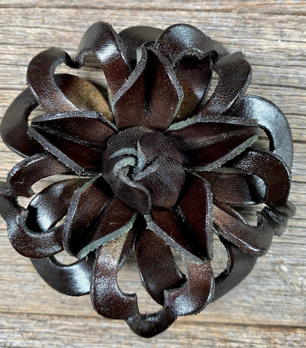 Black Lotus Leather Flower