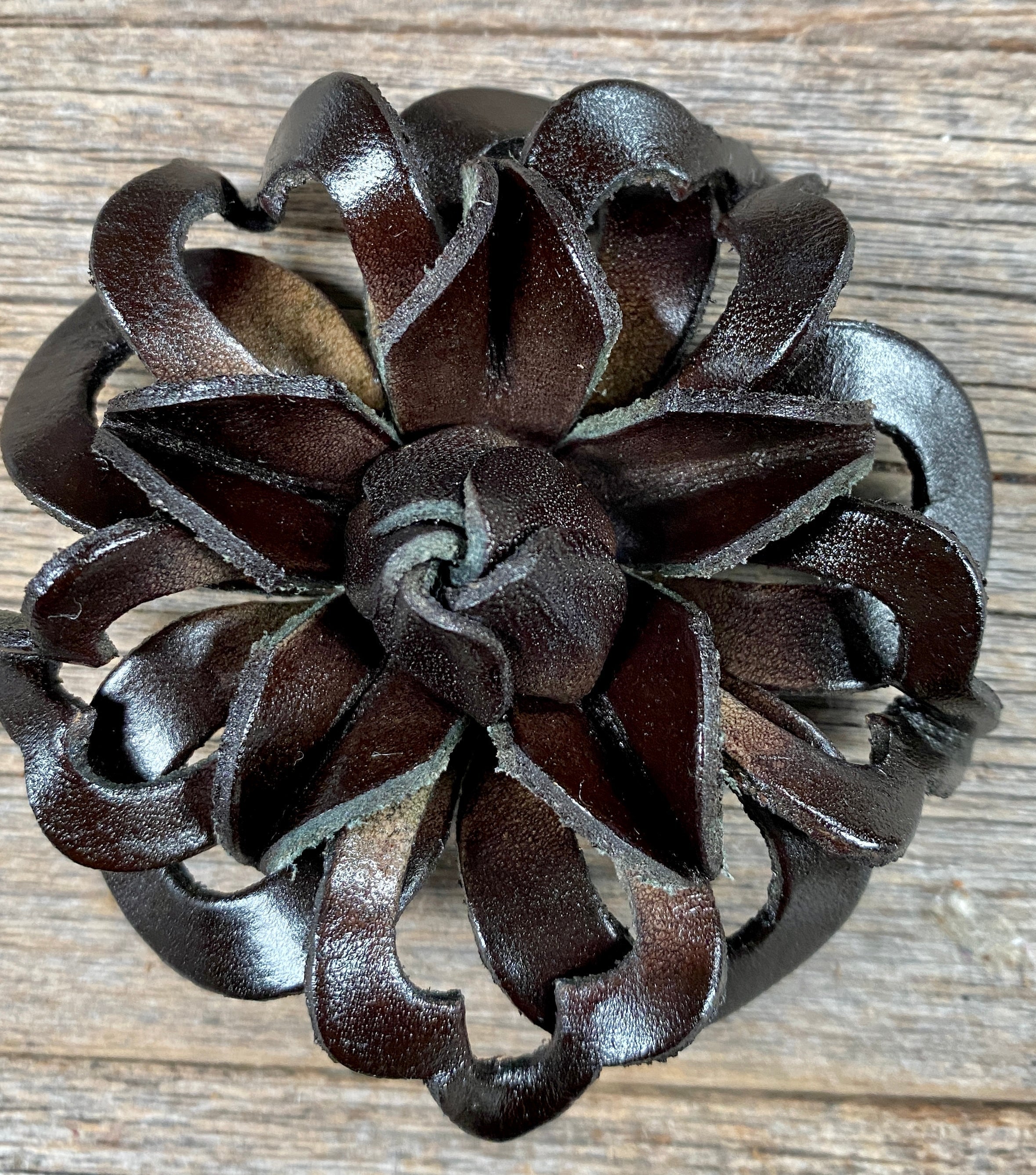 Black Lotus Leather Flower