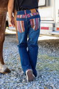 *youth* Purple Serape Bootcut Denim Jeans