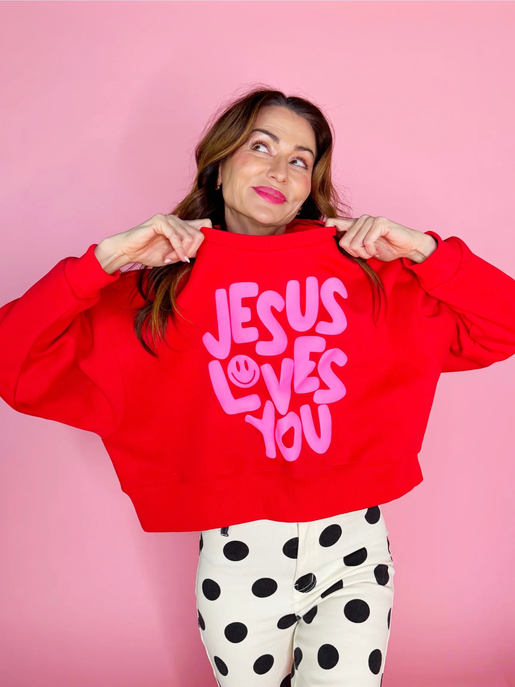 Jesus Loves You Cropped | Crewneck — view 3