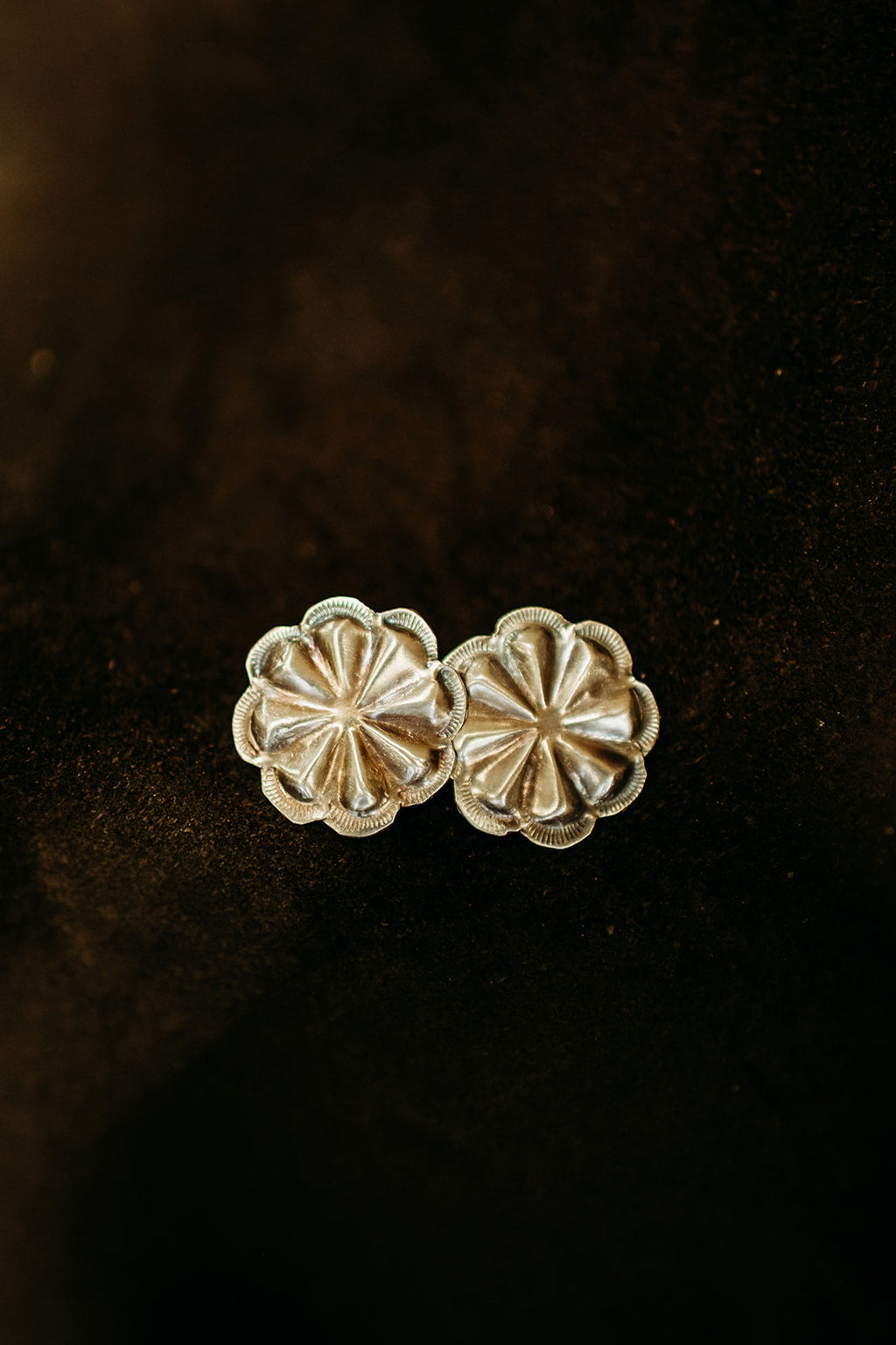 Joan Begay Navajo Made Sterling Silver Concho Earring