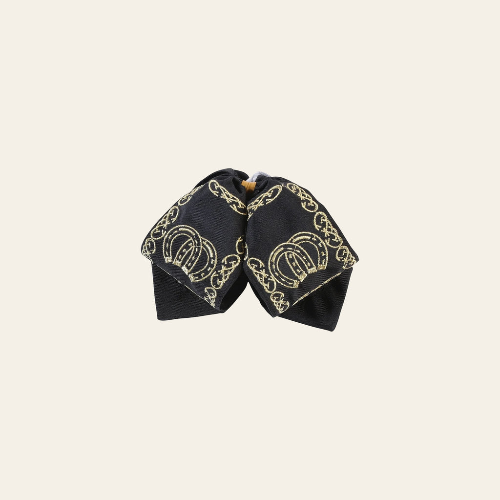 Kids Mexican Charro Bow Tie 100% Polyester Black/Gold 601763 on a warm cream background