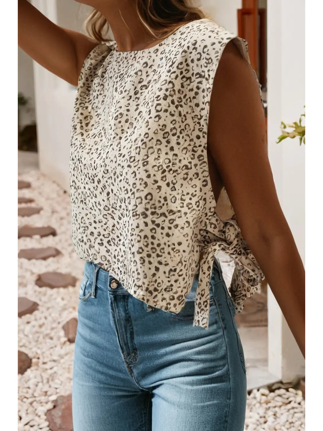 Lenna Side Tie Leopard | Top — view 2