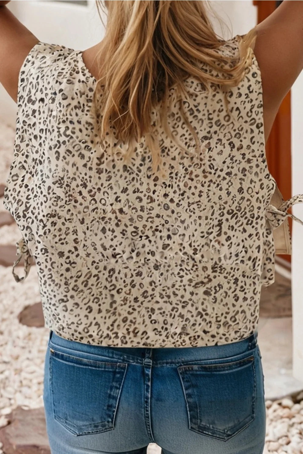 Lenna Side Tie Leopard | Top — view 3
