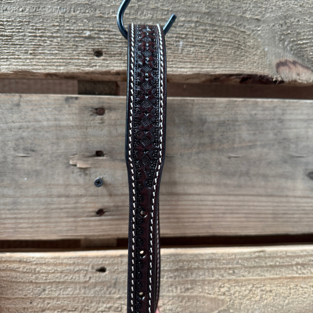 Honeycomb Tooled Lariat & Leather Combo Halter #LH111 — view 4