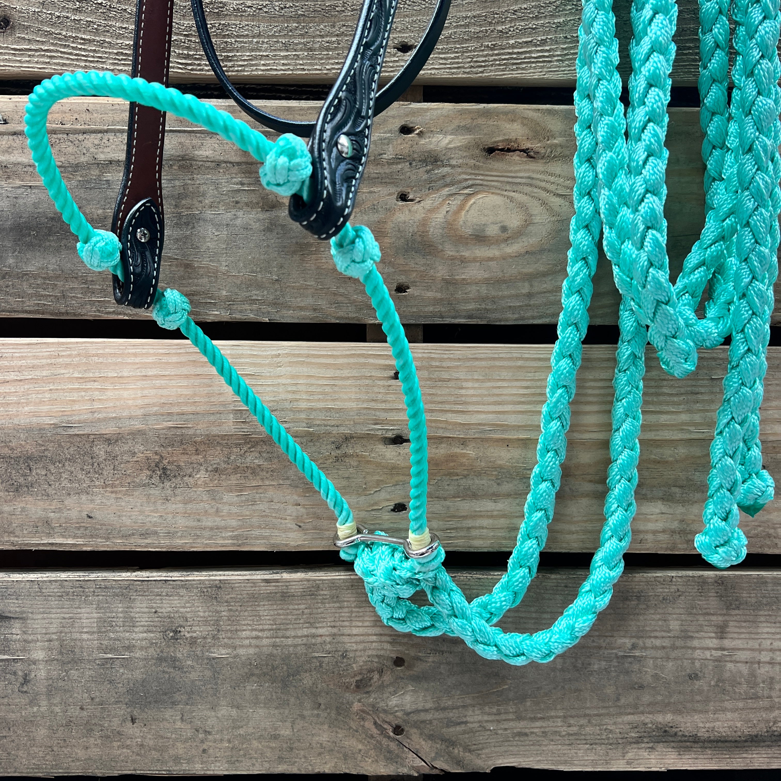 Black Floral V-Brow Turquoise Loping Hackamore #LHK028 — view 2