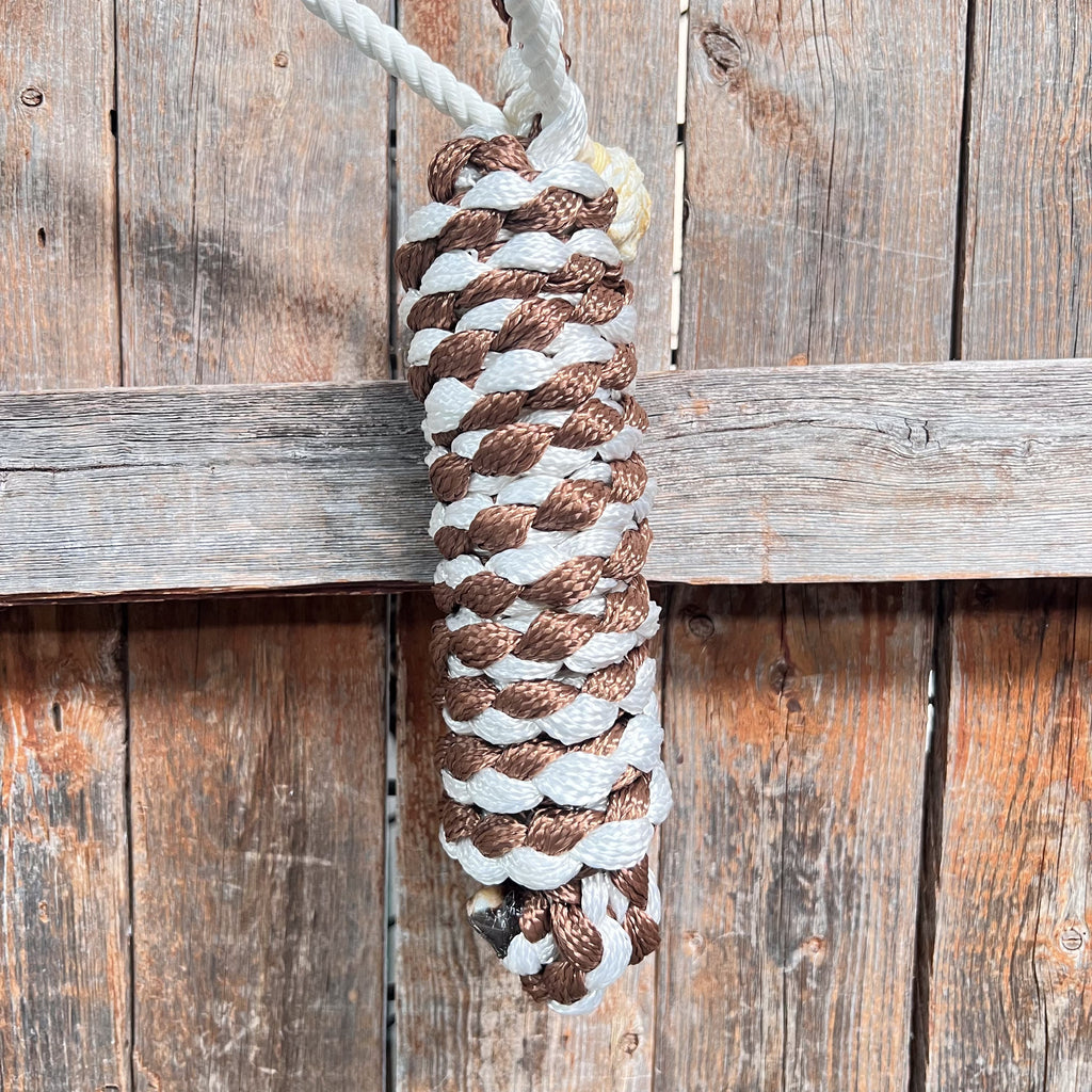 Brown and White Lariat Noseband Mule Tape Halter — view 4