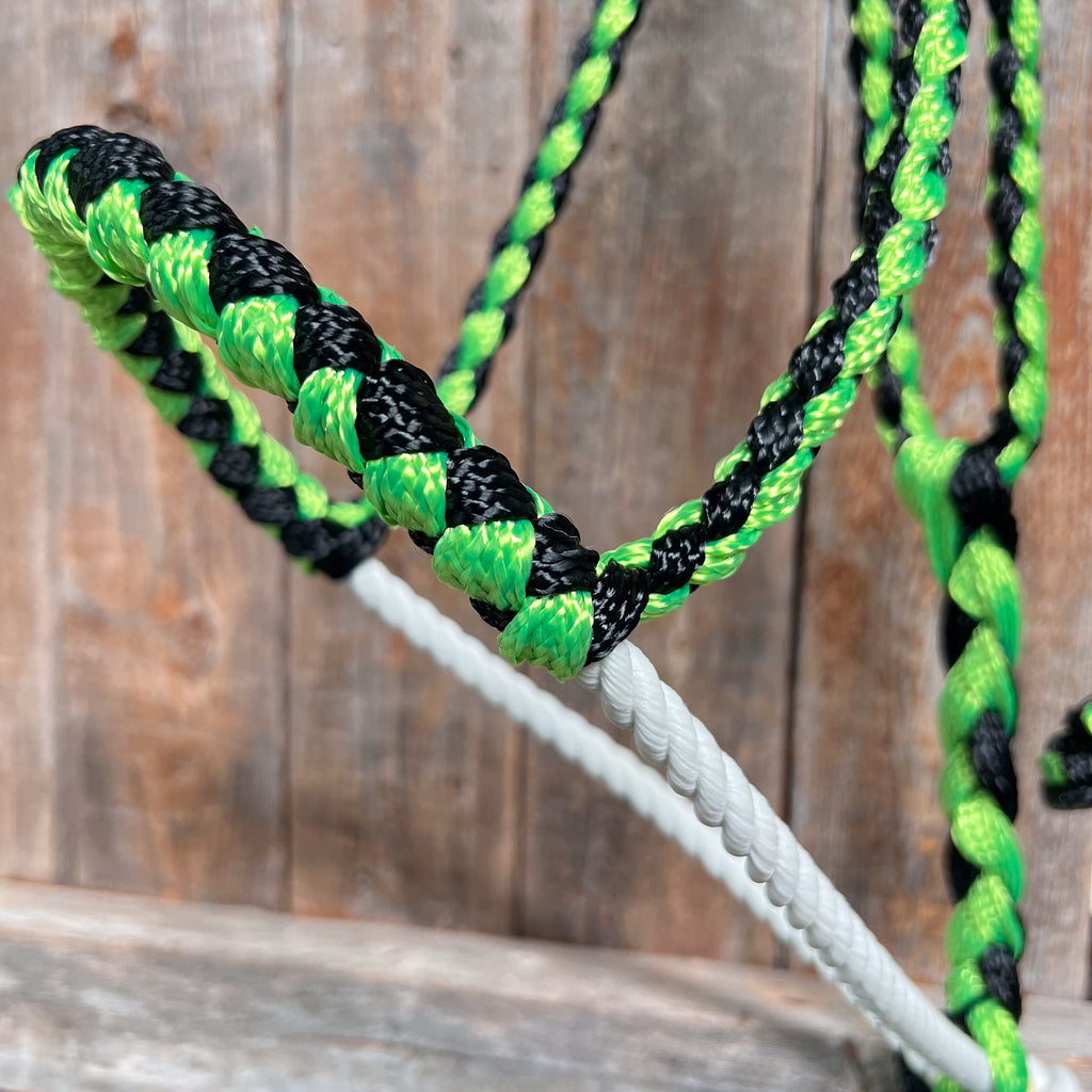Green and Black Lariat Noseband Mule Tape Halter — view 2