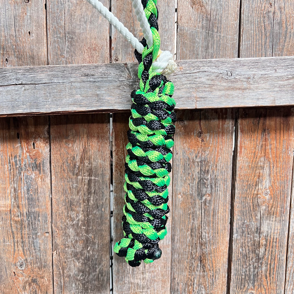 Green and Black Lariat Noseband Mule Tape Halter — view 4