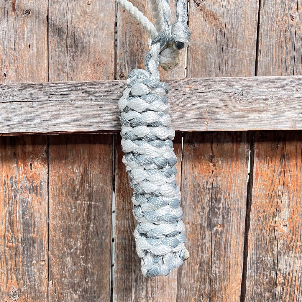 Grey and White Lariat Noseband Mule Tape Halter — view 4
