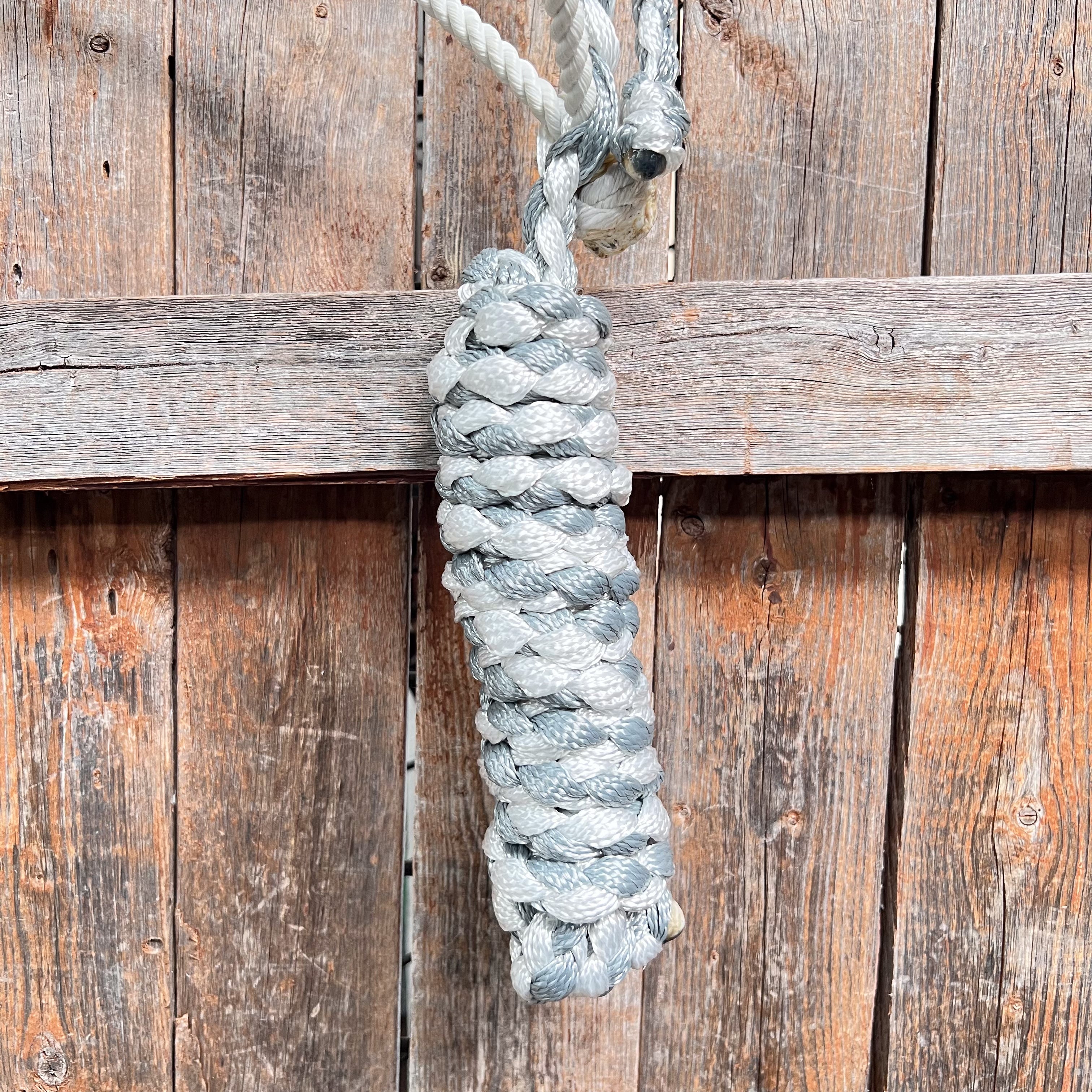 Grey and White Lariat Noseband Mule Tape Halter — view 4