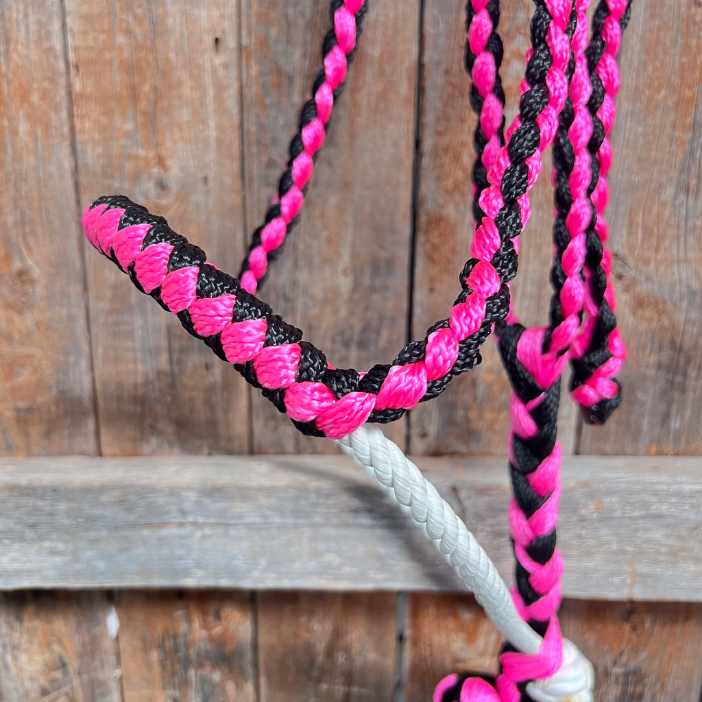 Pink and Black Lariat Noseband Mule Tape Halter — view 2