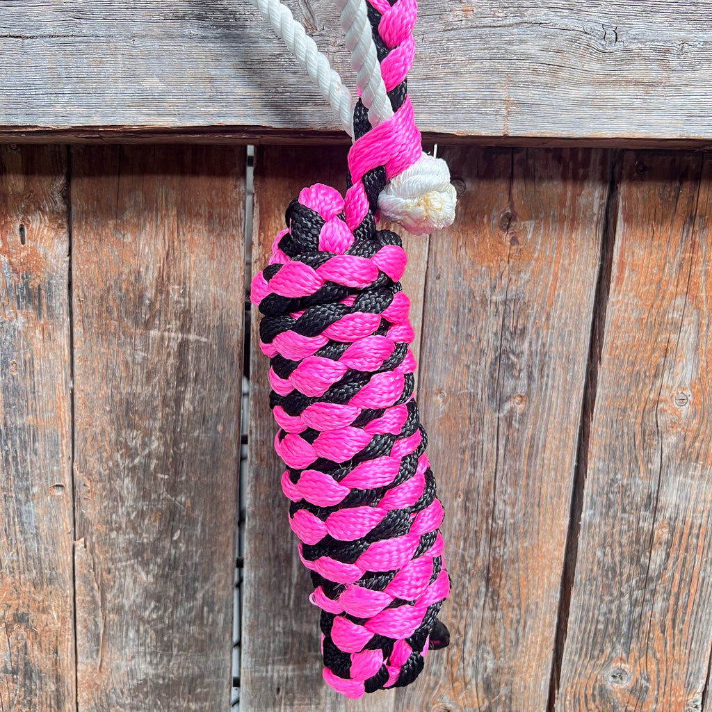 Pink and Black Lariat Noseband Mule Tape Halter — view 4