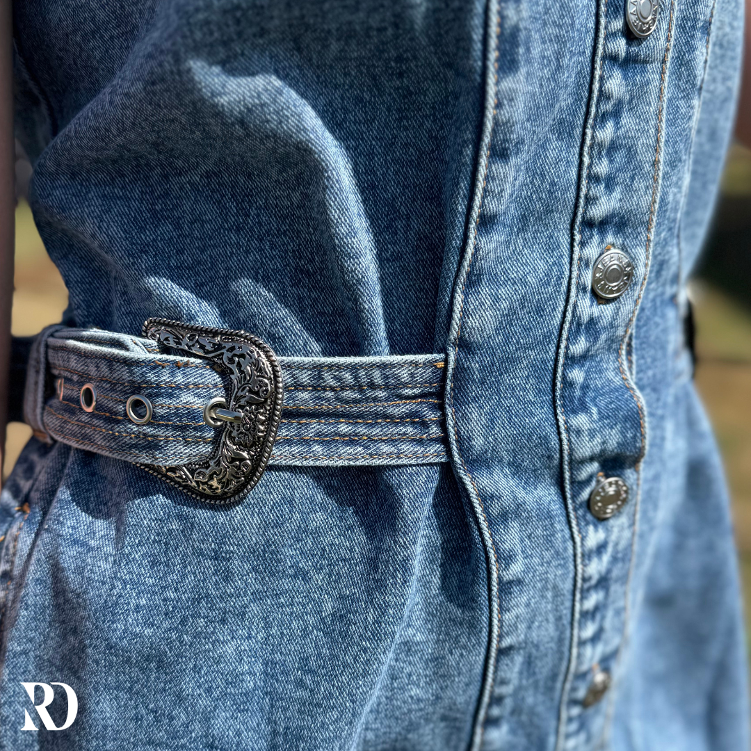 Loretta Belted Denim | Dress — view 5