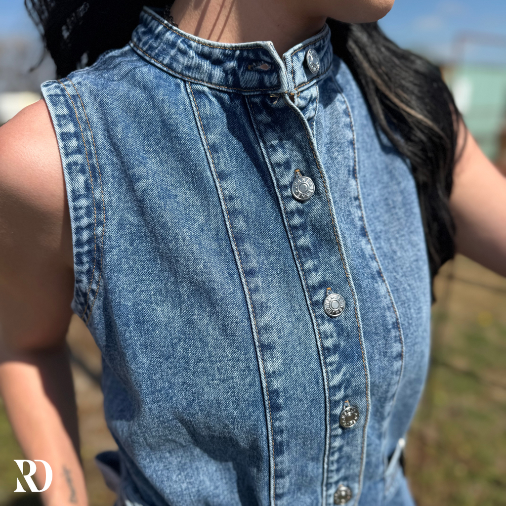 Loretta Belted Denim | Dress — view 3