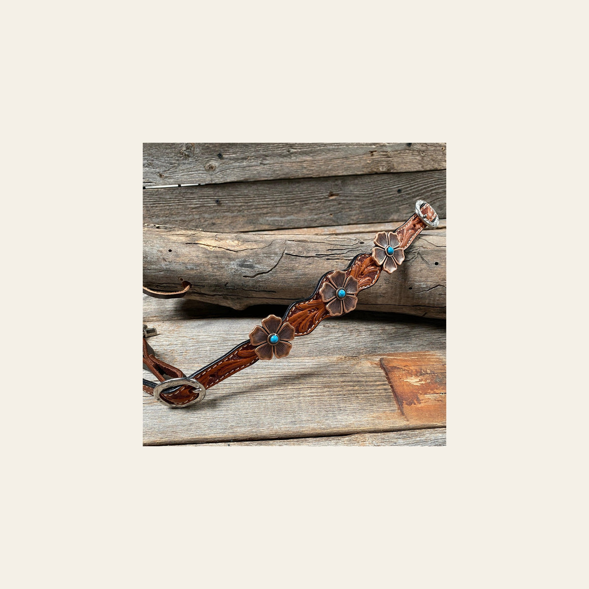 Light Oil Floral Wither Strap #WS1008 on a warm cream background