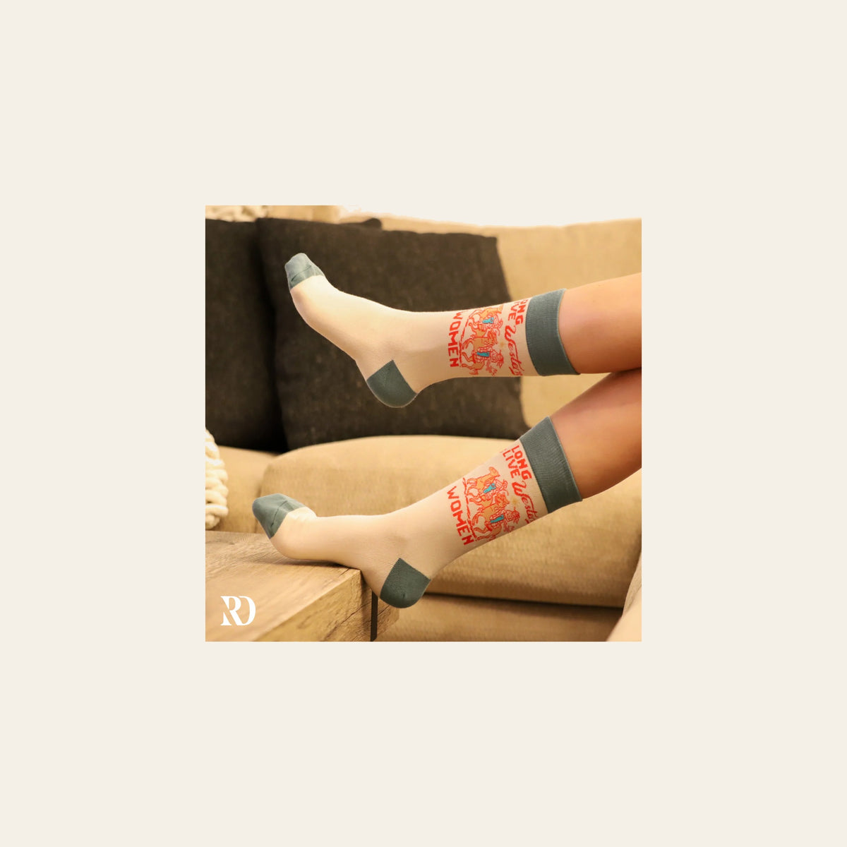 Long Live Western Women Socks on a warm cream background