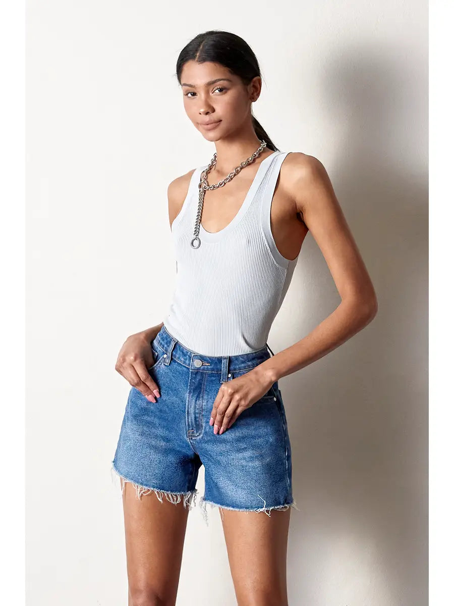 Maxlyn Midi Stretch Denim | Shorts — view 2