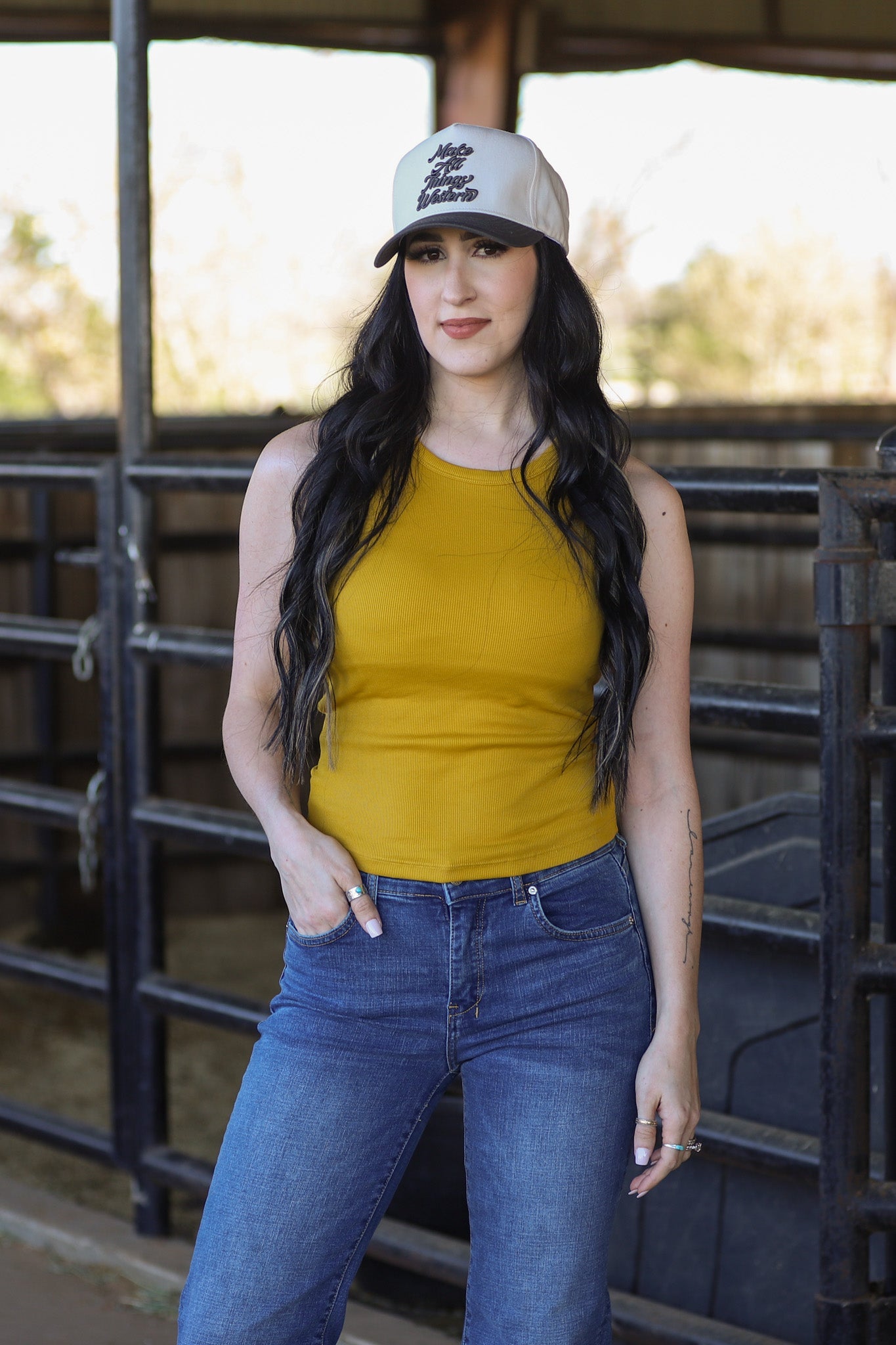 Ribbed All-in-one Tank | Mimosa