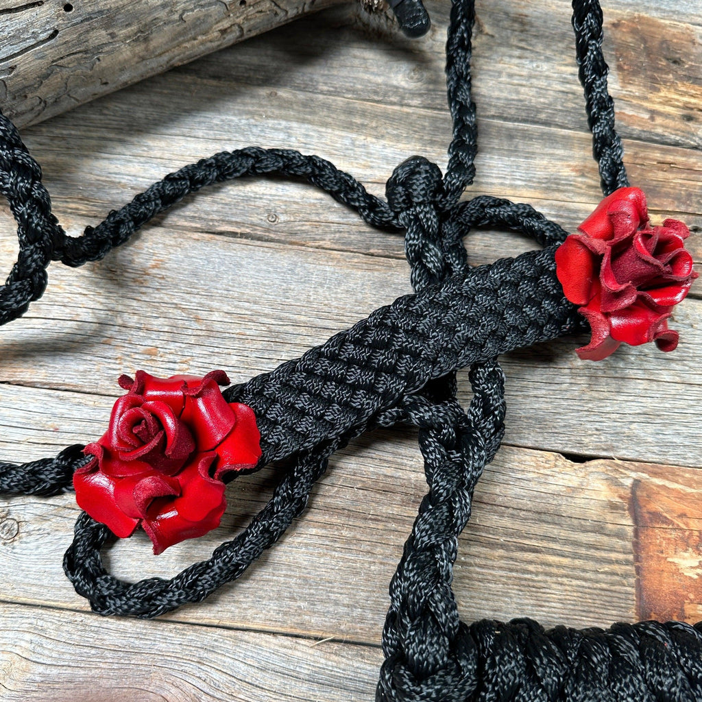 Black Mule Tape Halter - Red Rose #MT109 — view 2