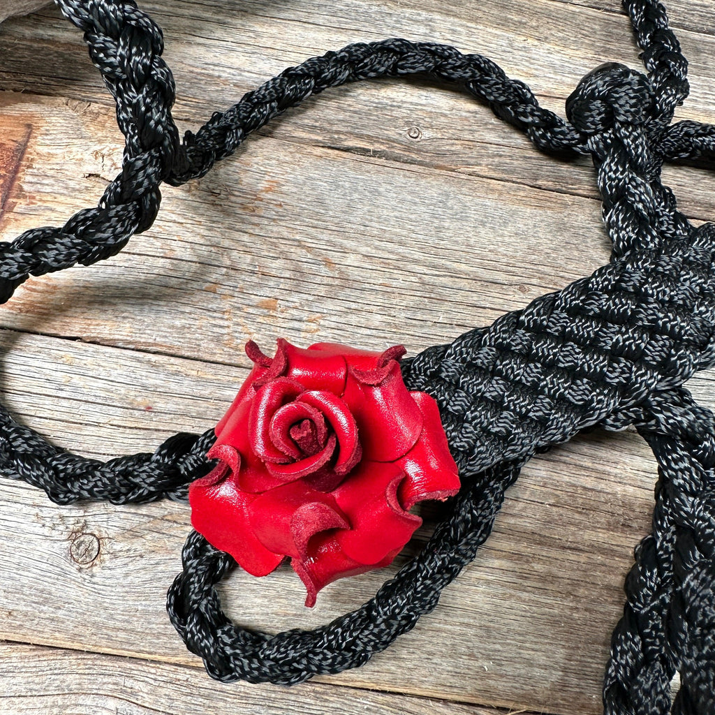 Black Mule Tape Halter - Red Rose #MT109 — view 3