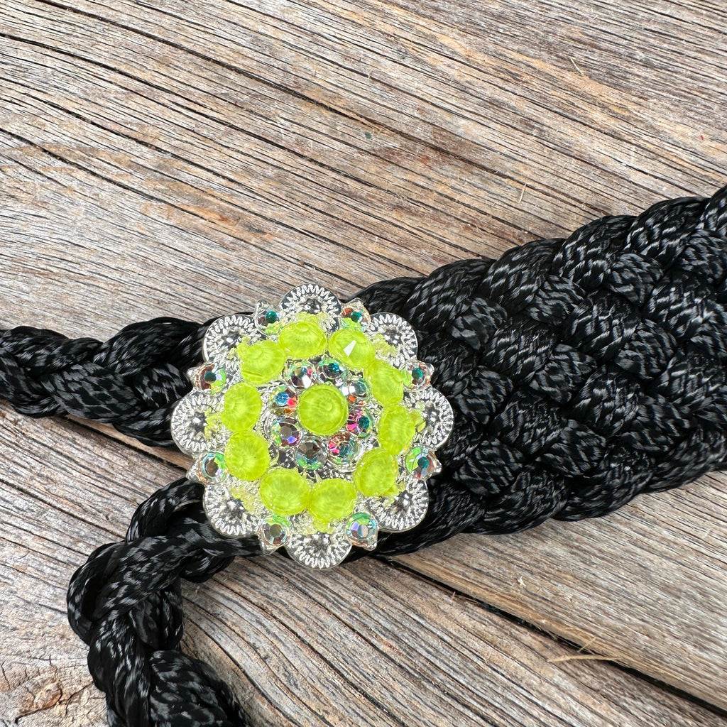Black and Neon Yellow Mule Tape Halter - #MT117 — view 3